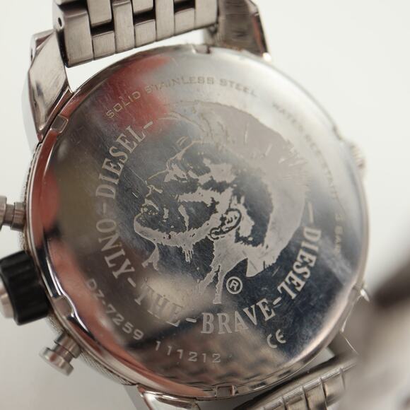 Diesel Little Daddy Mens Chronograph Dual Time 52mm Watch Steel w New Battery - Picture 16 of 16